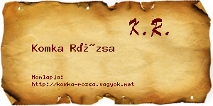 Komka Rózsa névjegykártya