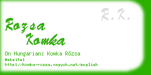 rozsa komka business card