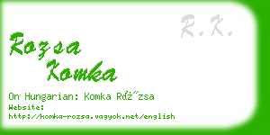 rozsa komka business card